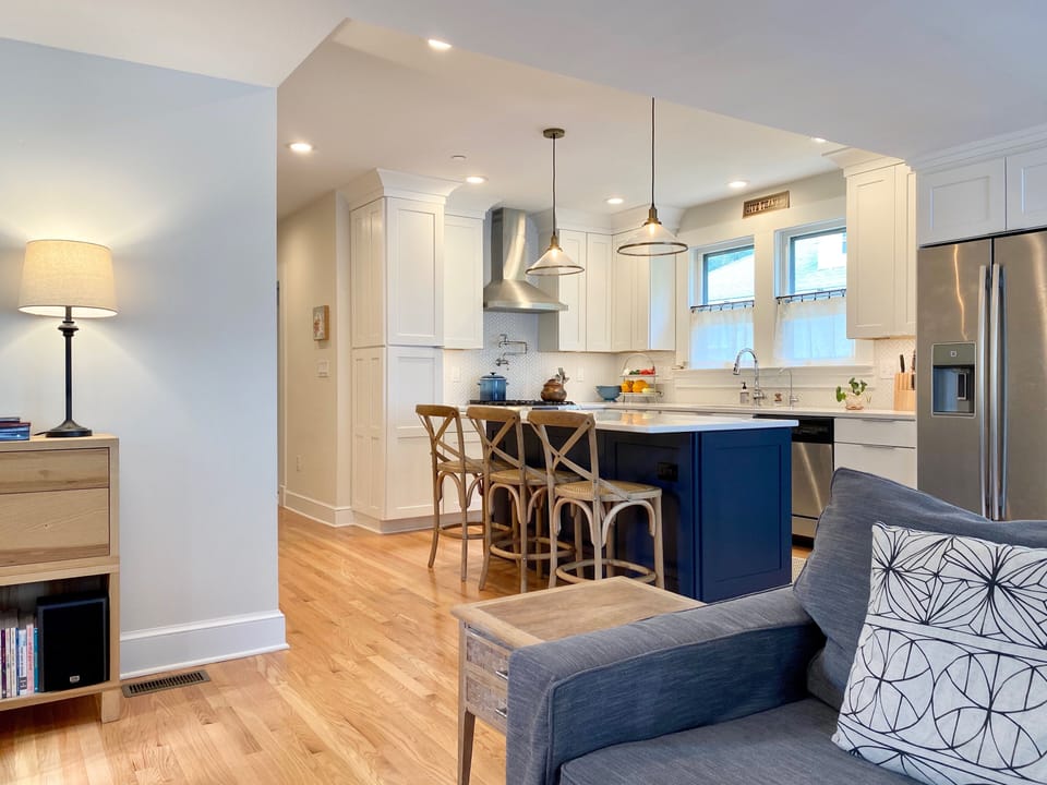 Open concept kitchen, dining and family room