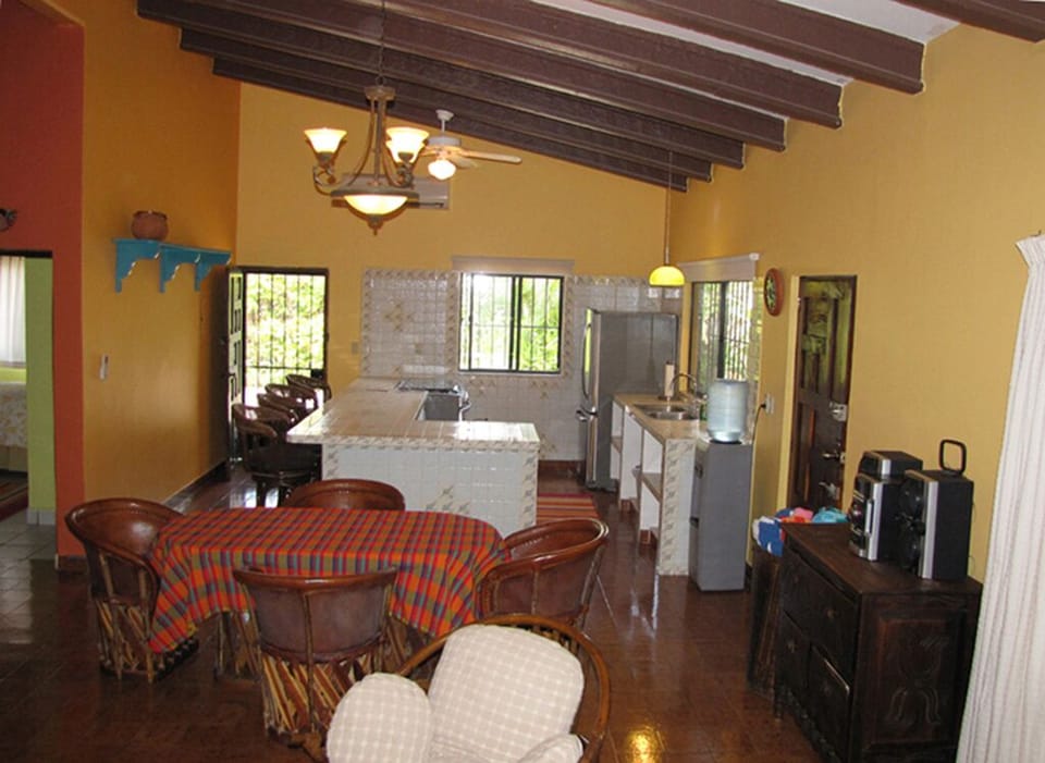 The large kitchen is easy to use for cooking and entertaining.