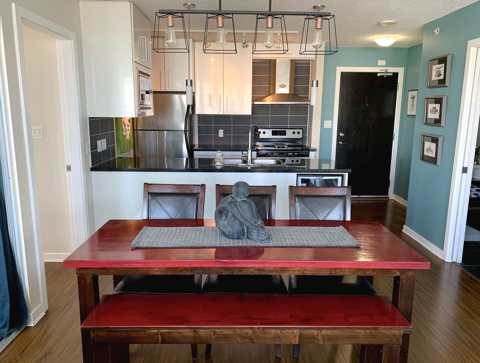 Our custom made Harvest Table has room for a feast - bought or homemade!  