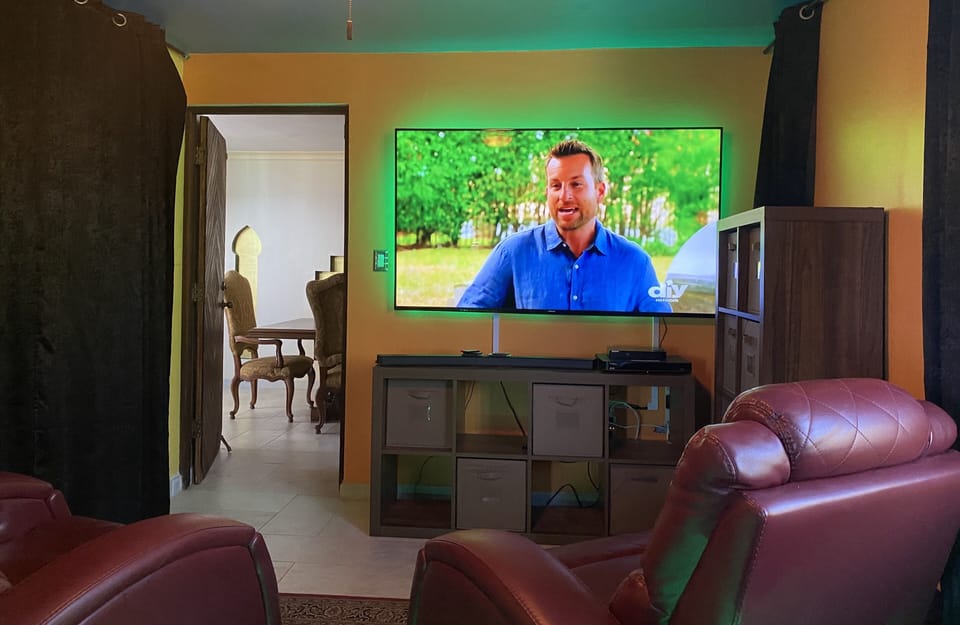 Media Room with Huge updated flat screen TV and streaming services