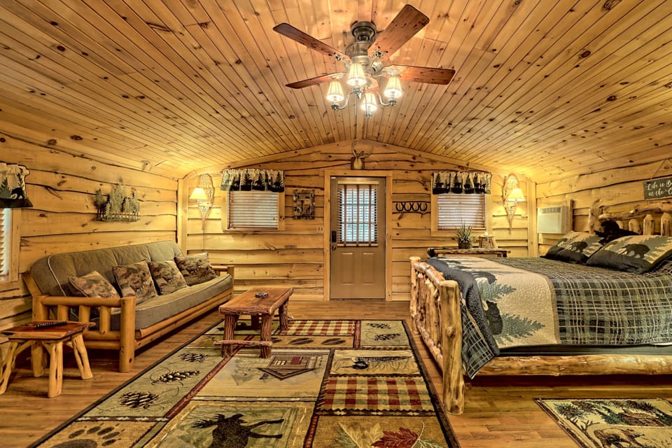 Futon folds out to a full-size bed. Extra linens and blankets are provided.