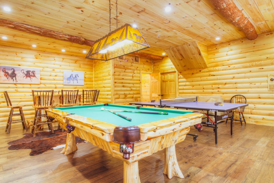 Game room on the main floor of the guest house.