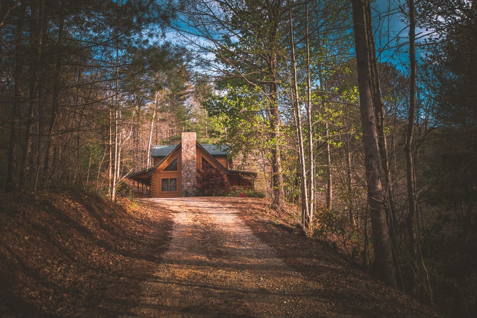 The drive up to our cabin