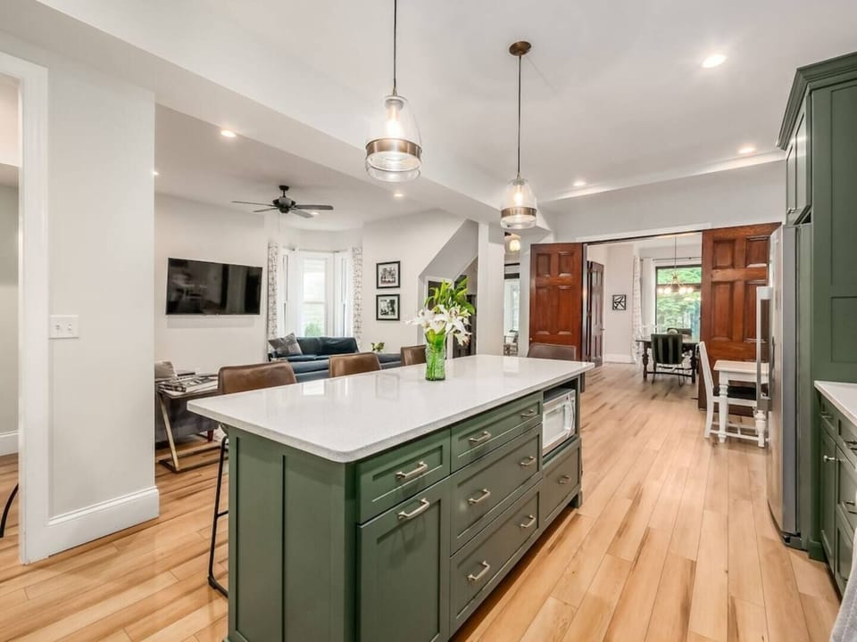 The kitchen is supplied with every tool and small appliance you need!