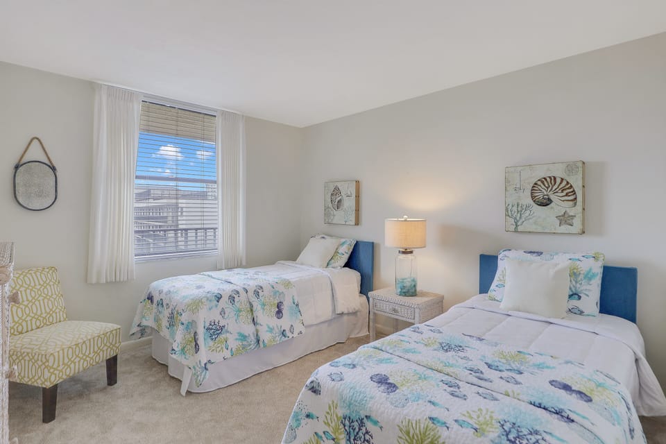 Guest Room with Twin Beds and Convenient USB Chargers