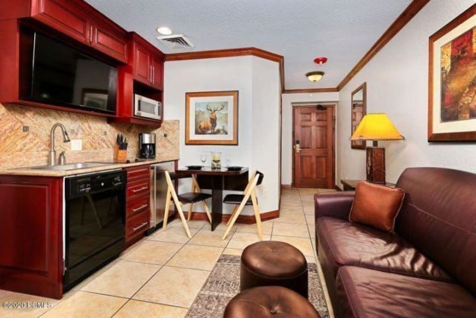 Queen size sofa sleeper and fully equipped kitchenette