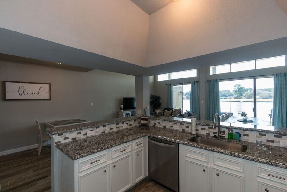 Beautiful view of the lake from the kitchen!