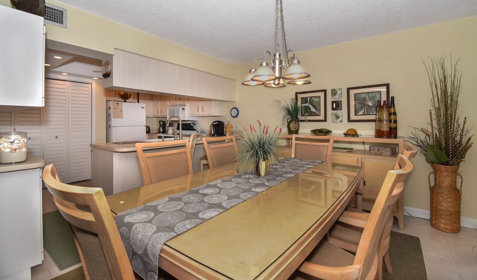 Large dining room table seating 6