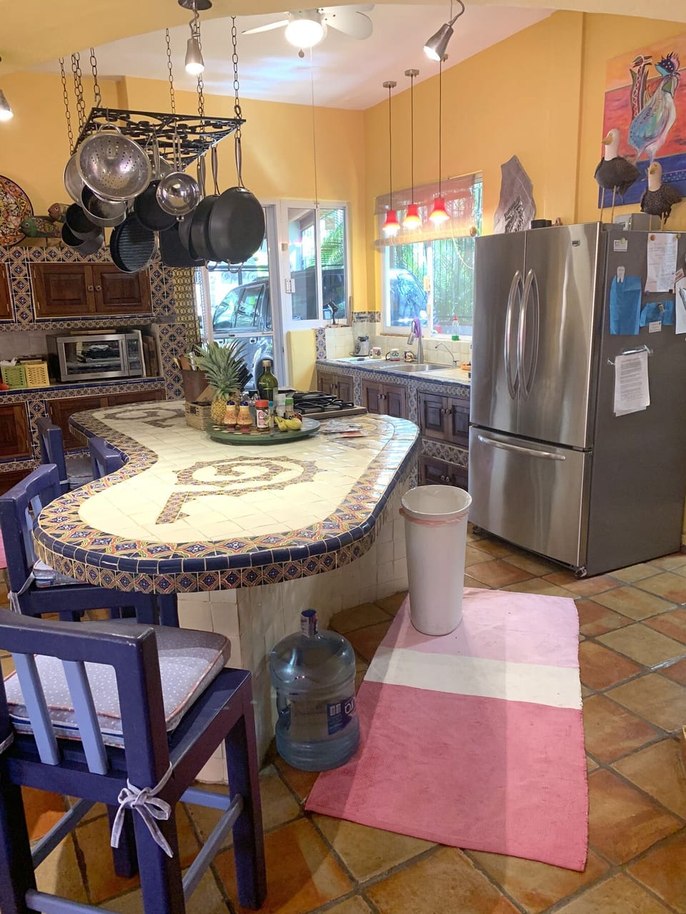 The kitchen is large and well equipped.