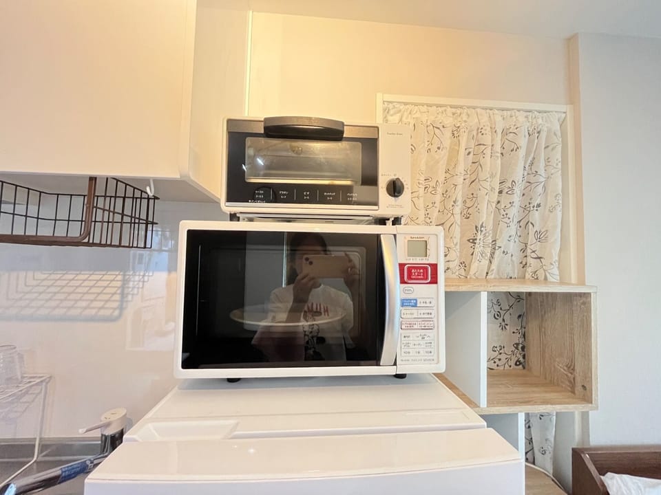 microwave and toaster