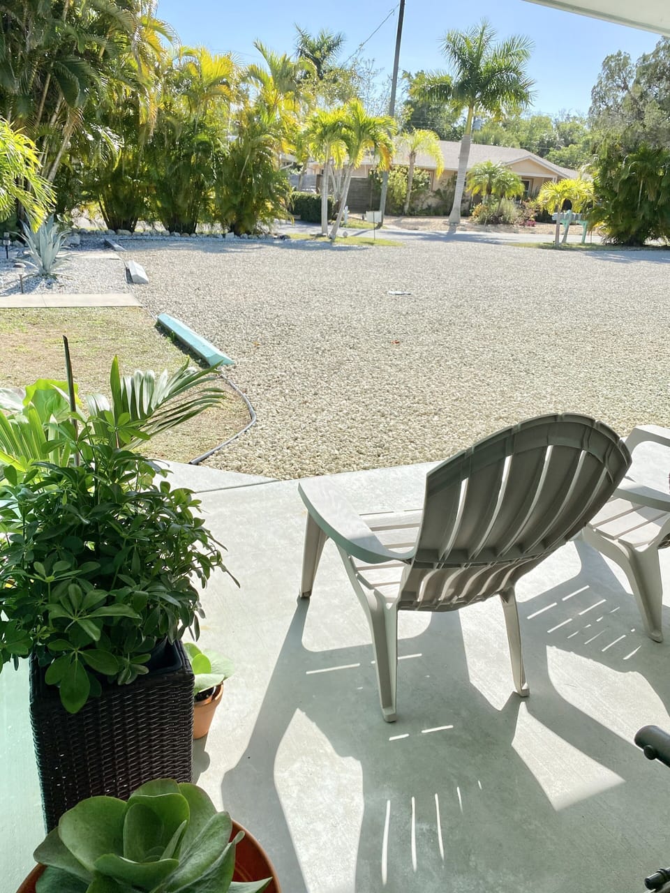 Beautiful garden view from porch