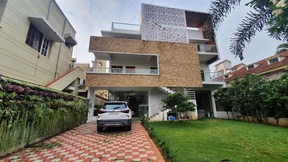parking and lawn