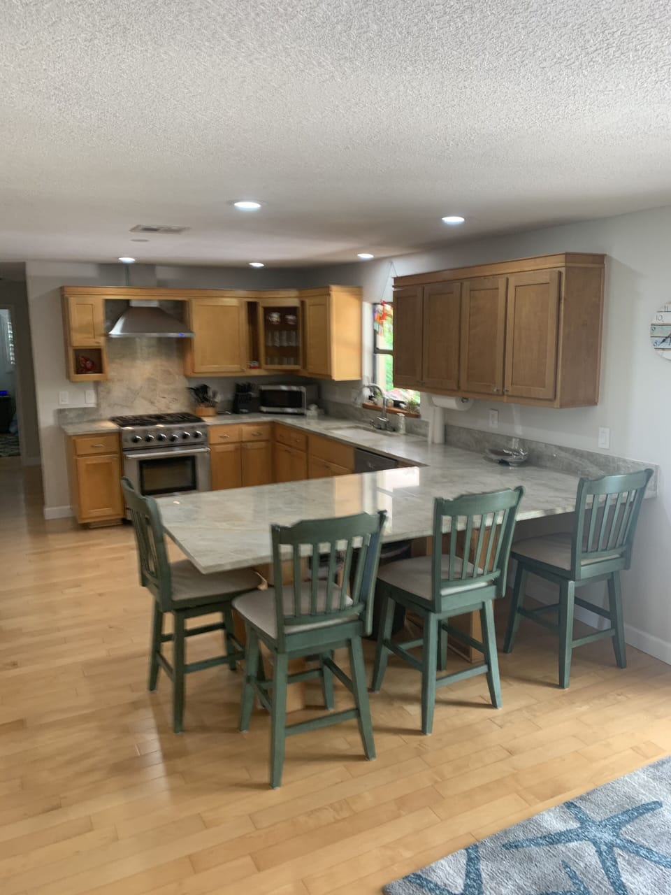 Kitchen with breakfast bar.  Seating for 4