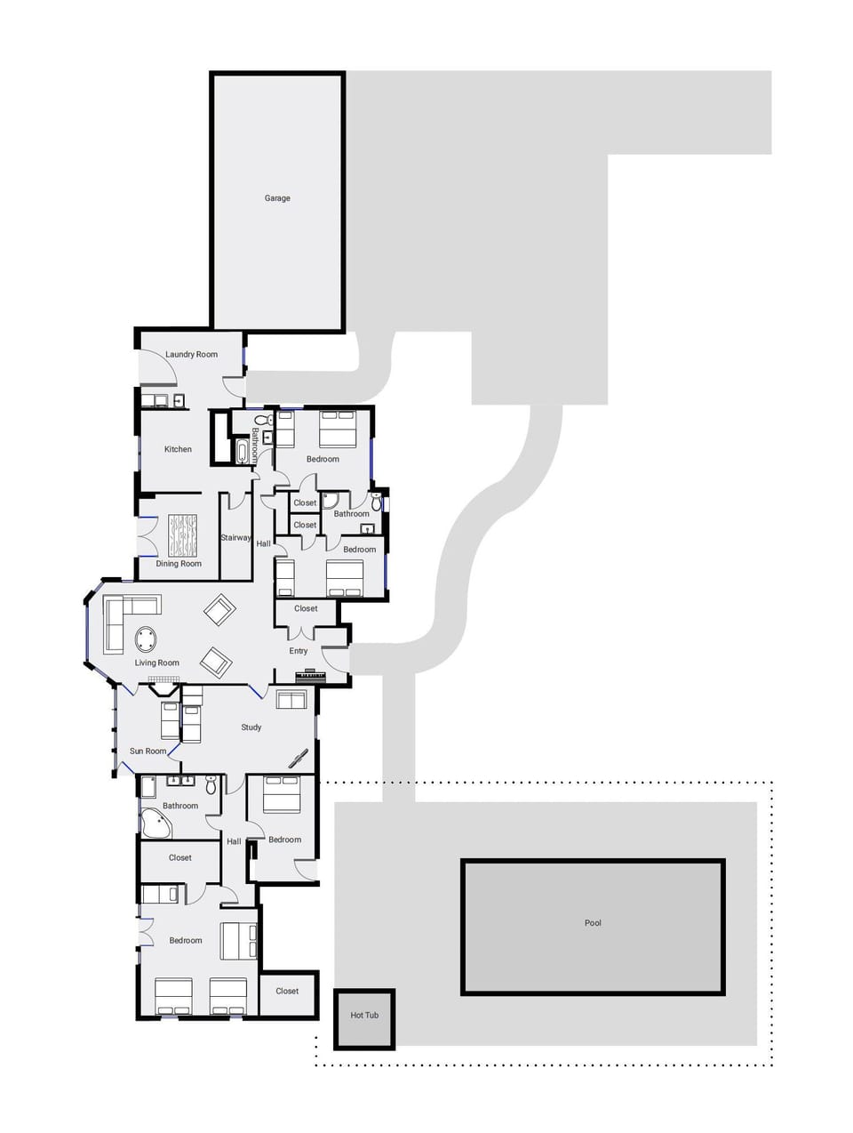 Check out our approximate floor plan and room layout.