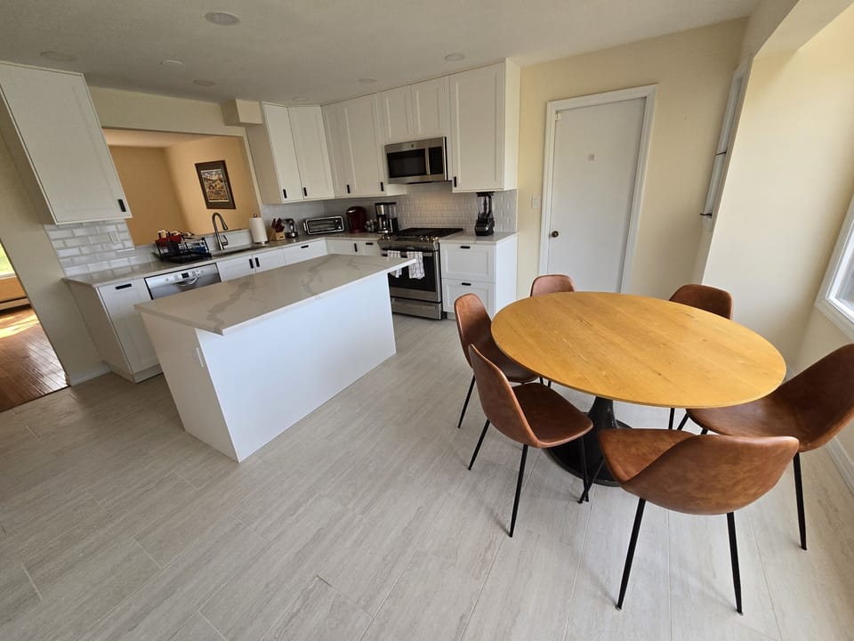 Kitchen island for easy prep.