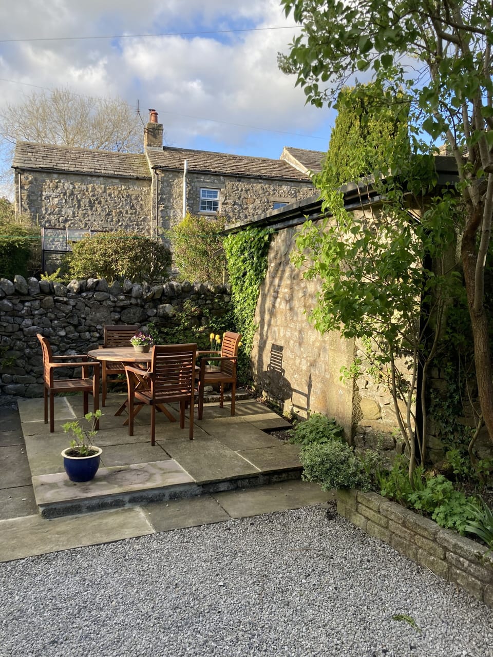 Outdoor dining in private garden