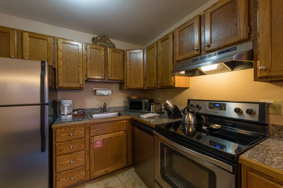 Stainless steel appliances filled kitchen