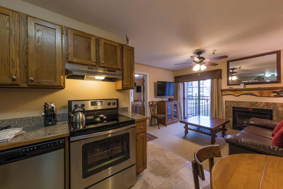 Kitchen and living area
