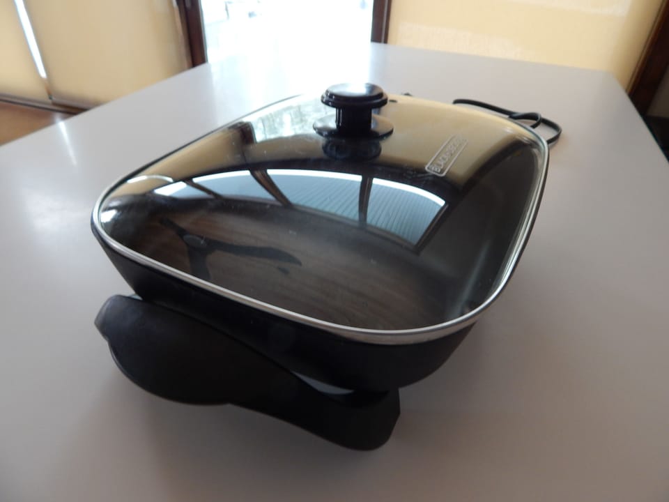 Bacon and eggs?  Easily made with the supplied electric fry pan