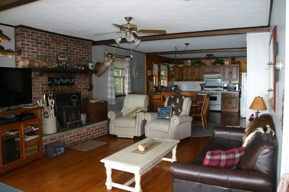 living room with fireplace