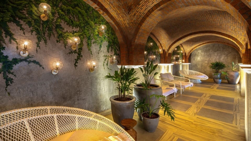 Indoors, Vase, Pottery, Restaurant, Floor