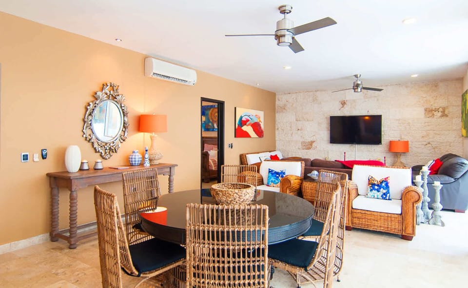 This condo features unique, eclectic design furniture- stay in style!
