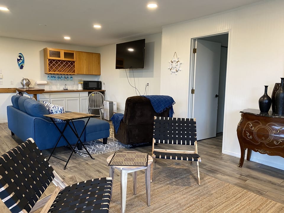 Multiple TV areas let everyone watch what they want.