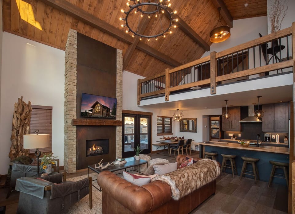 Living room view of TV and fireplace