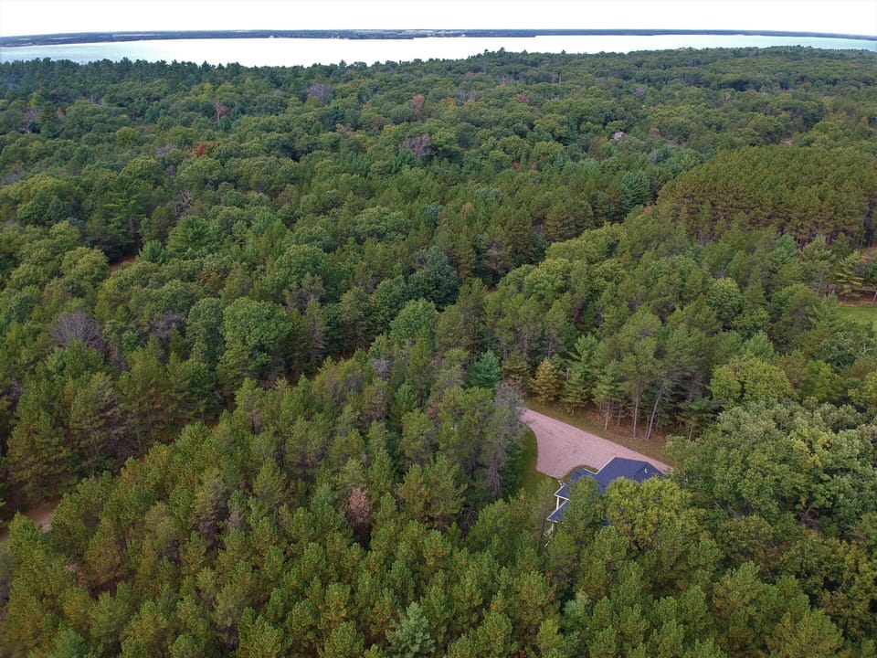Petenwell Lake about one mile away