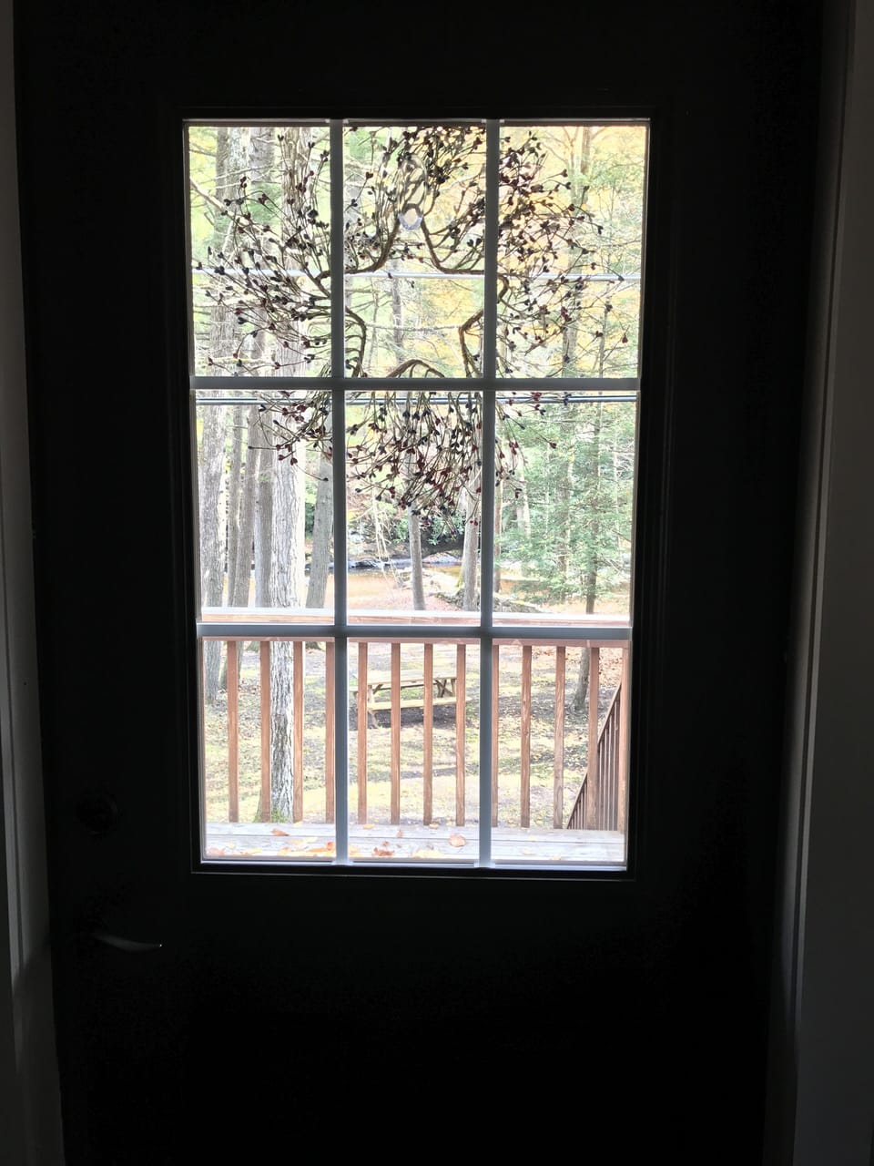 Peek through the second floor door; access full length deck and stairs