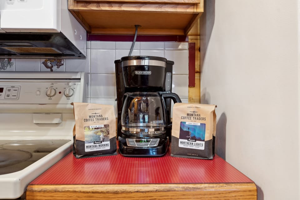 We love to support local and have plenty of Montana Coffee Traders and Tea.