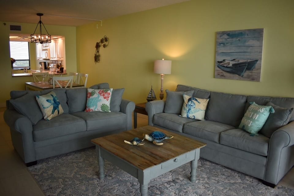 Newly renovated and updated decor and flooring. Pullout couch