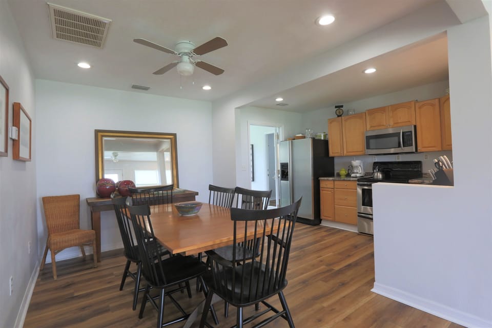 Open kitchen/dining area.