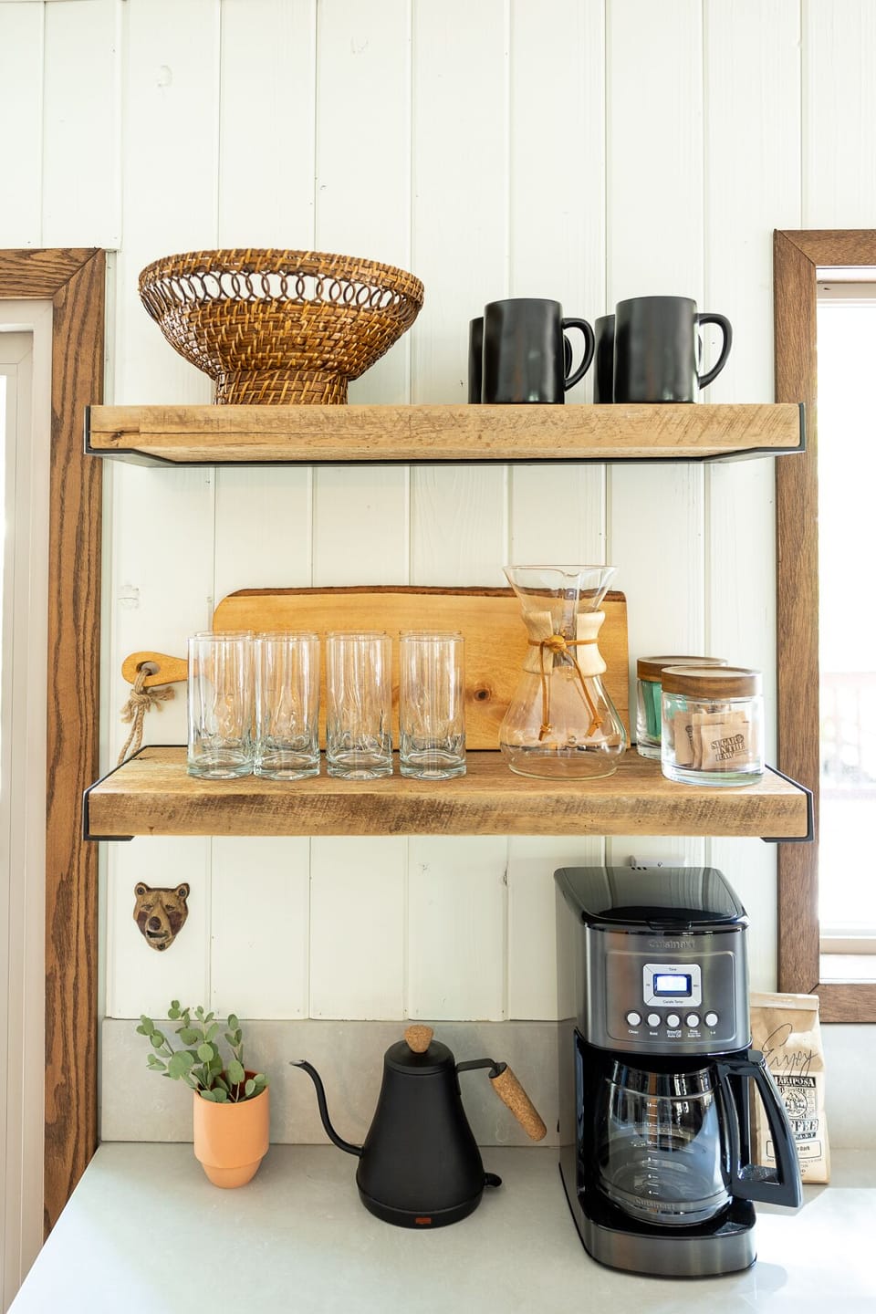 Coffee bar featuring locally roasted coffee and multiple coffee brewing options