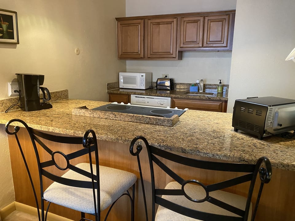 Bar seating at the kitchen