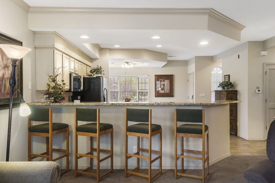Full Kitchen with Extra Bar Seating