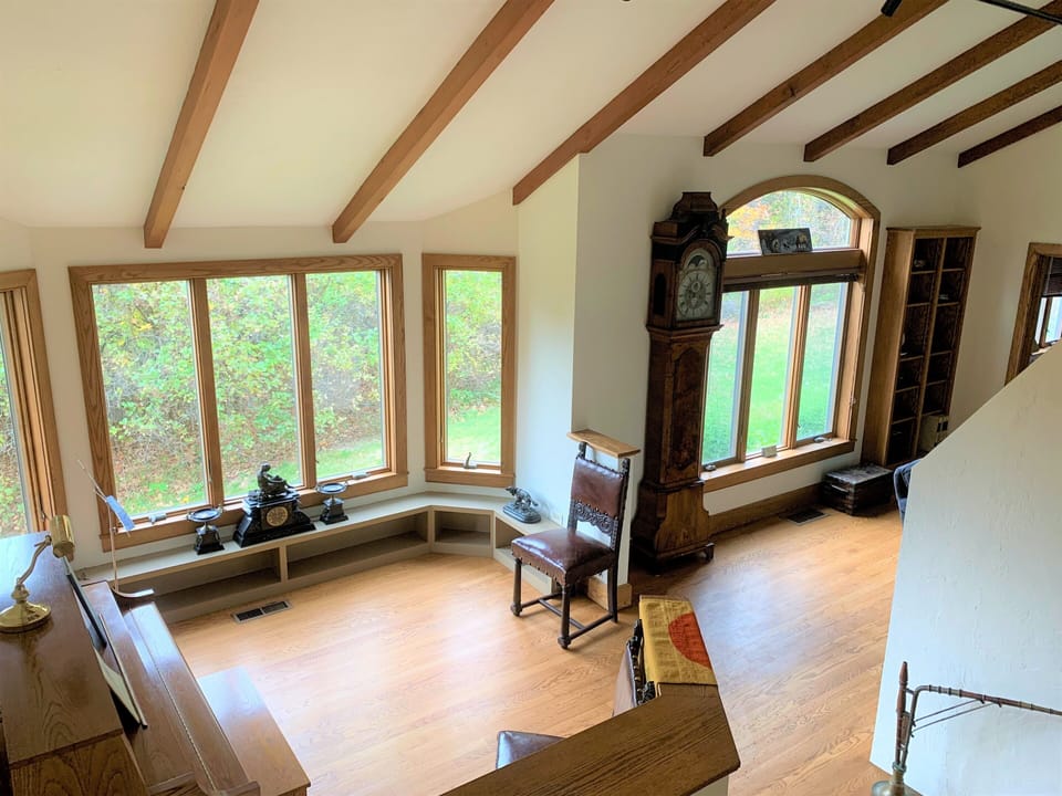 View of piano room and entrance to living room from 2nd floor.