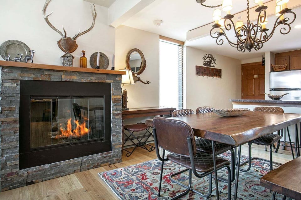 Antlers Vail Three Bedroom Residence Living Room with Fireplace
