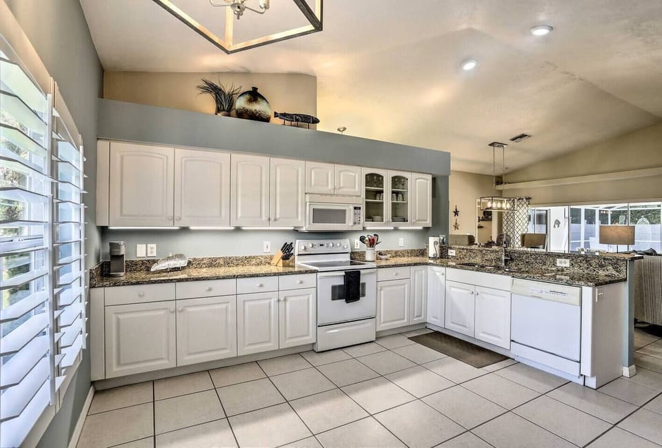 Well stocked kitchen.