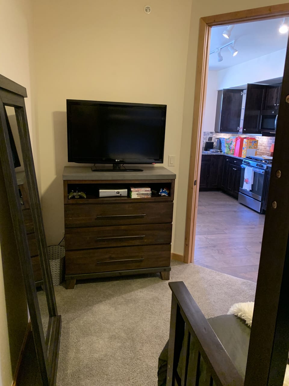 Xbox with games in second bedroom 