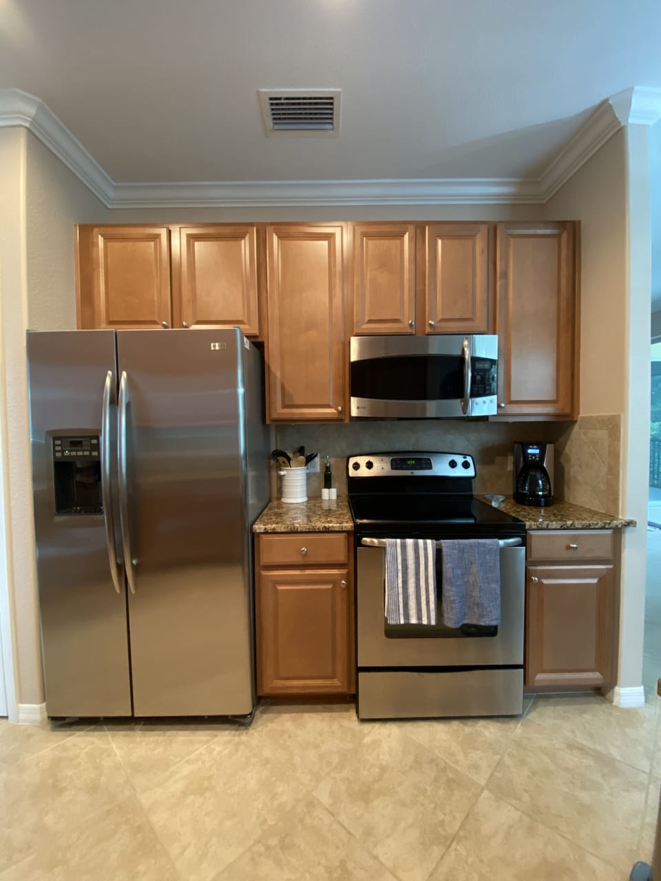 Modern stainless steel appliances