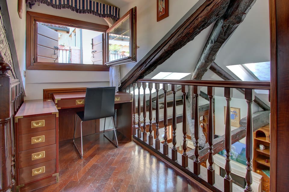upstairs, laptop corner