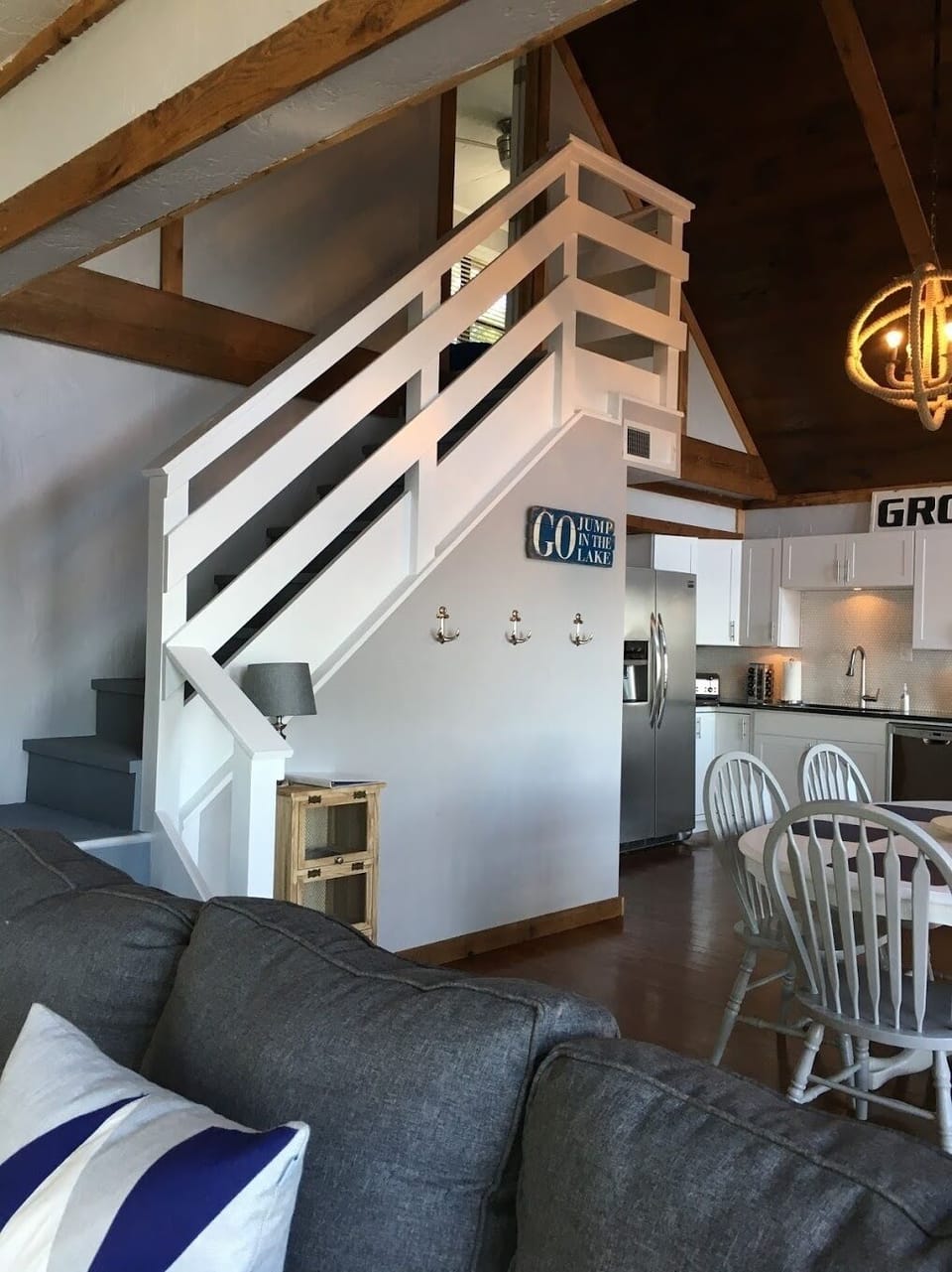 Stairway to the upstairs bunk room. 