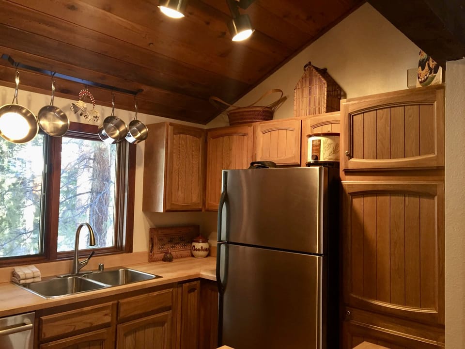 Refrigerator/freezer. All stainless modern appliances.