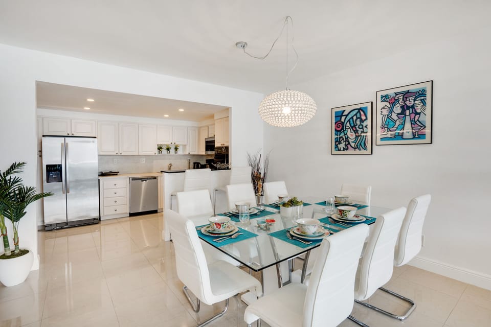 Dining area and a fully equipped kitchen