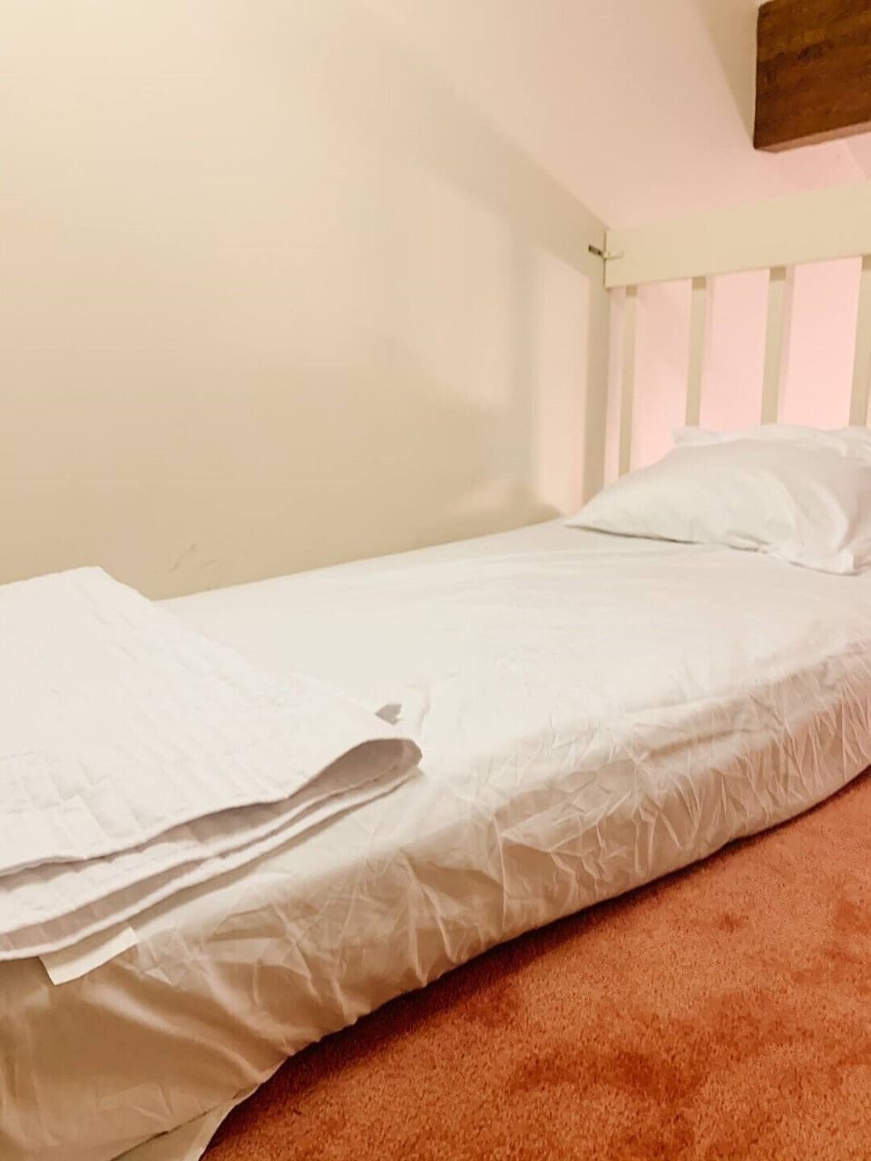 Upstairs: Twin bed found in loft in "Kid Bedroom"