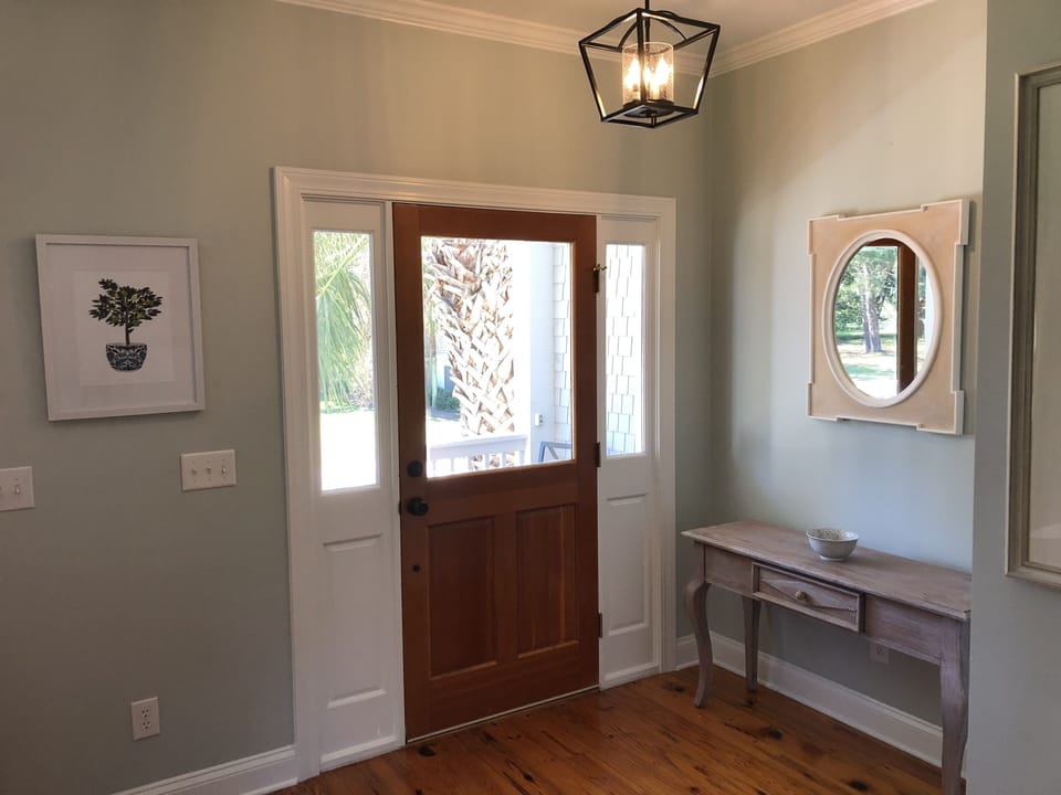 This newly decorated home features heart of pine flooring throughout the first floor.