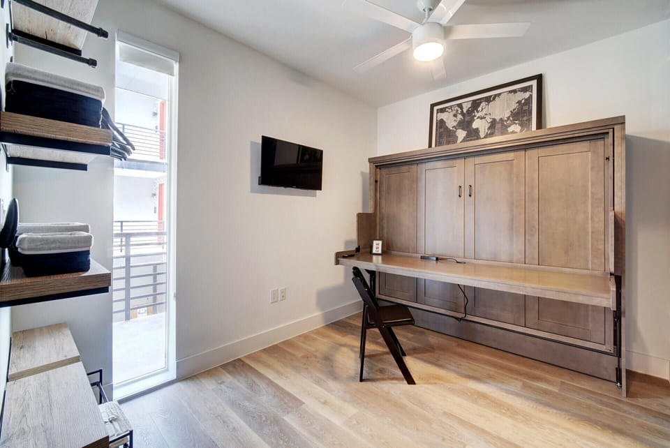 Multi-use Murphy bed with huge desk