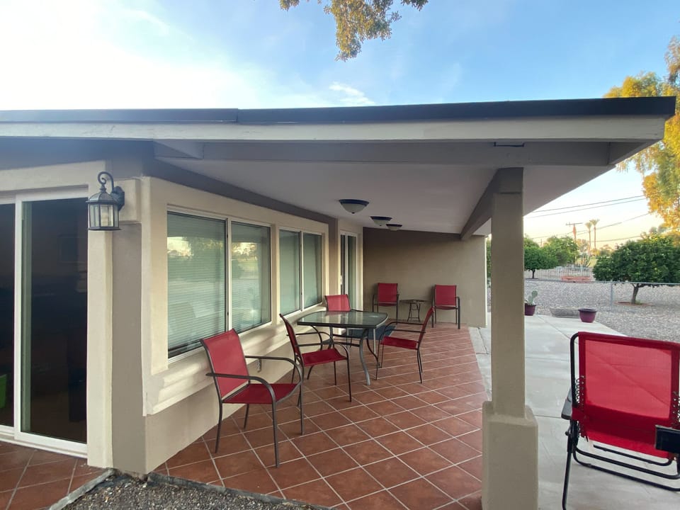 Covered outdoor area.