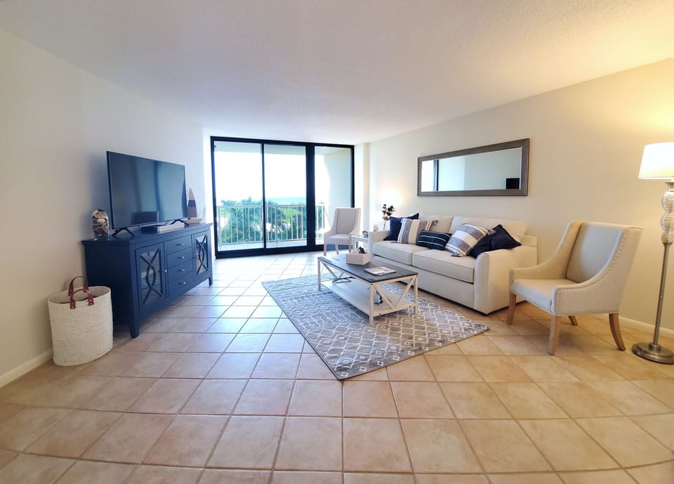 Living room with a view of the gulf